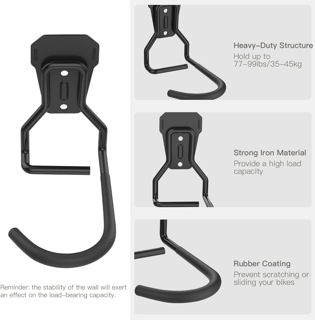 Compare Pulse Black Iron Vertical Bike Wall Hooks additional product photo