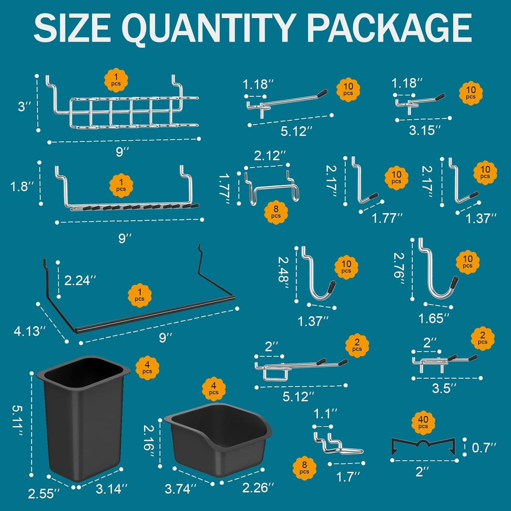 Compare Pulse Black Metal Pegboard Wall Kit additional product photo