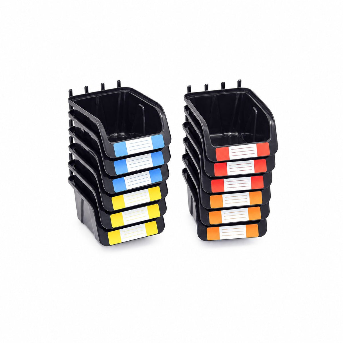 Compare Pulse Black Plastic Pegboard Bins with Labels studio product photo