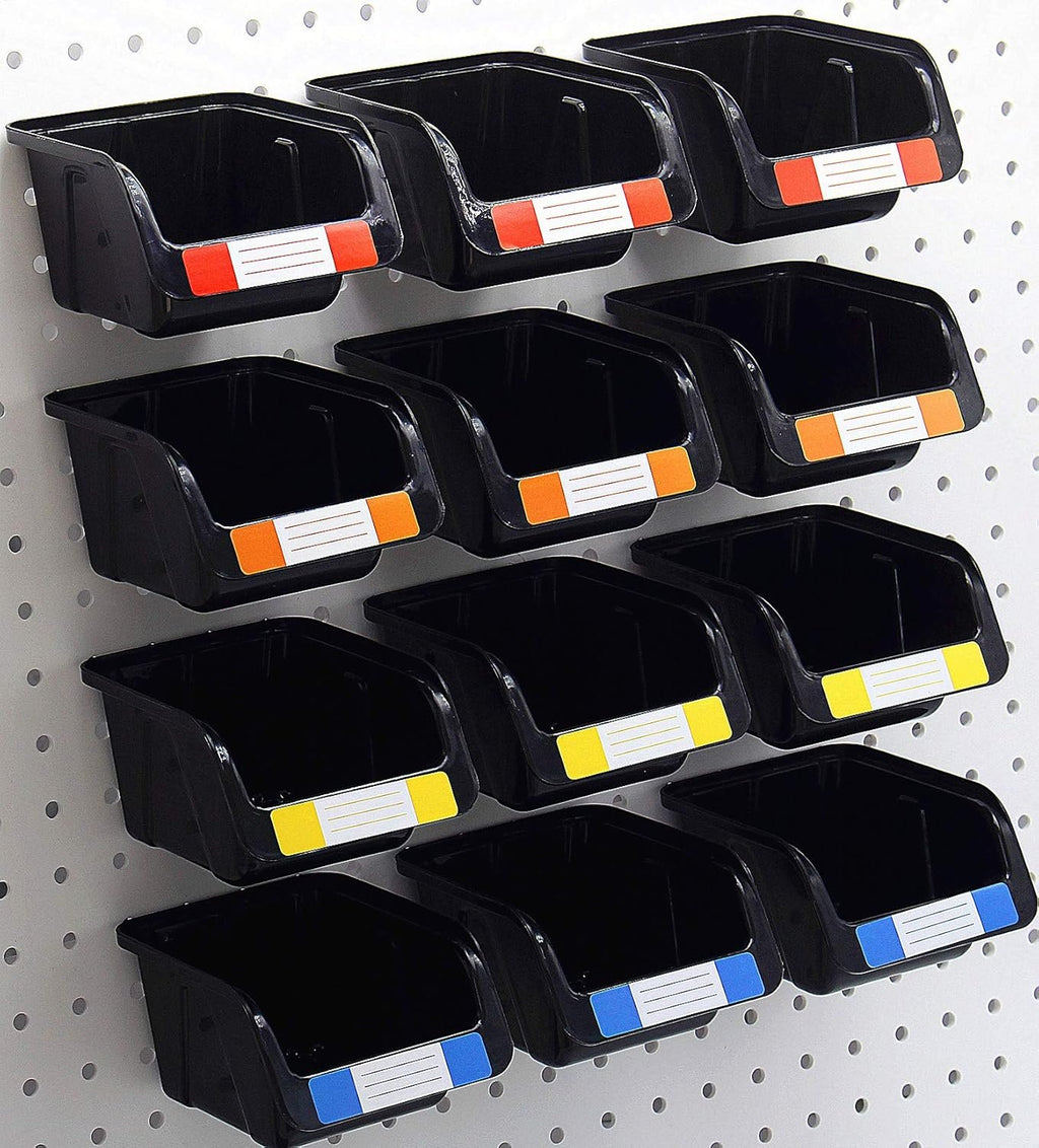 Compare Pulse Black Plastic Pegboard Bins with Labels additional product photo