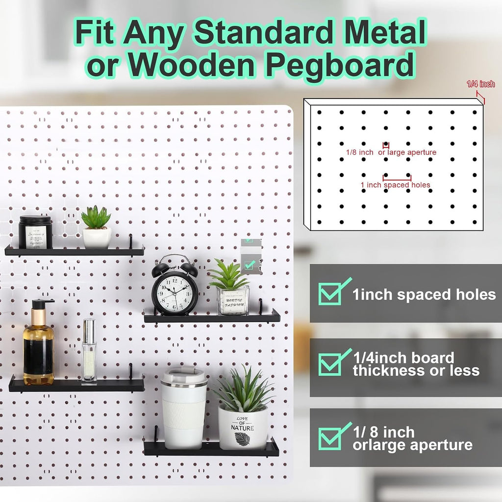 Compare Pulse Black Metal Pegboard Shelves additional product photo