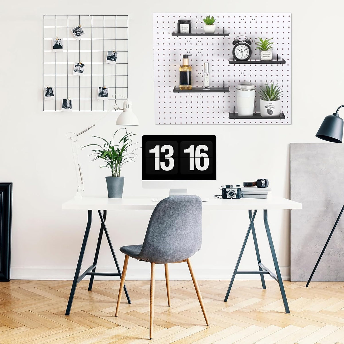 Compare Pulse Black Metal Pegboard Shelves additional product photo