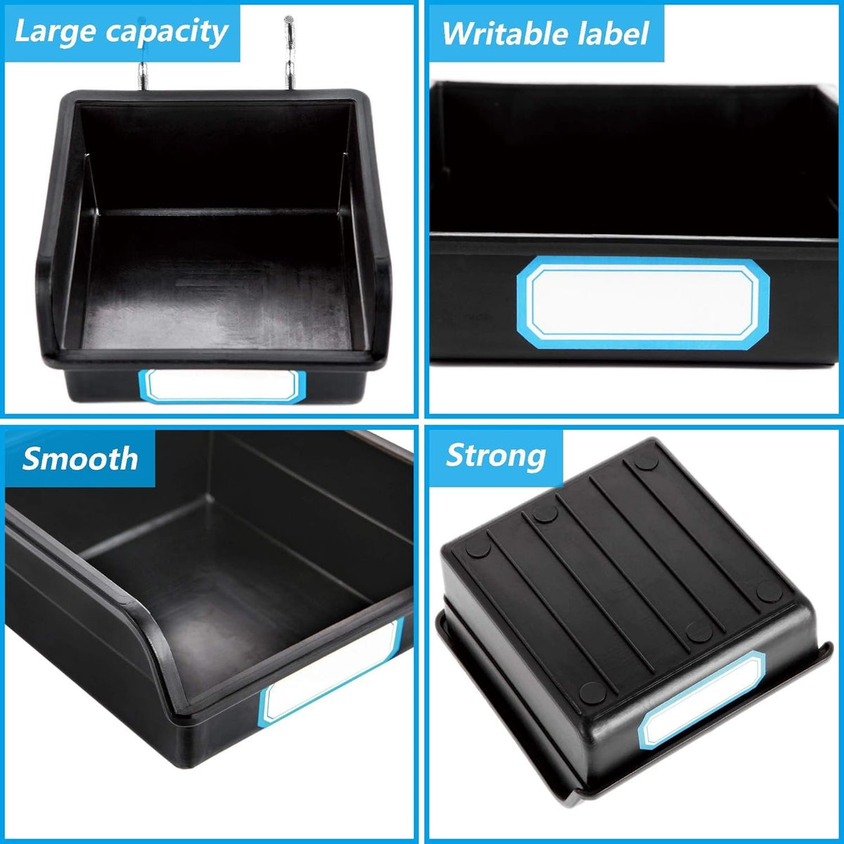 Compare Pulse Black Pegboard Bins additional product photo