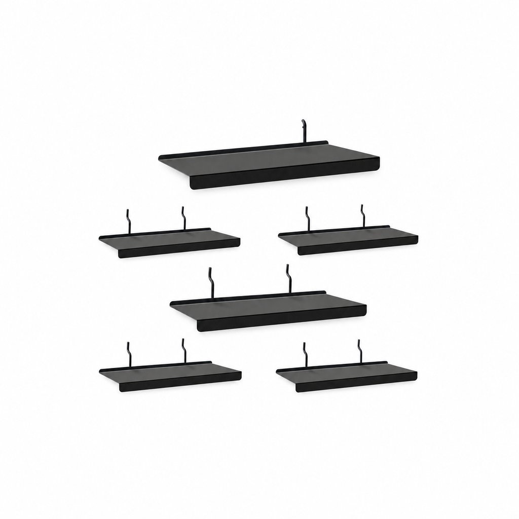 Compare Pulse Black Metal Pegboard Display Shelves studio product photo