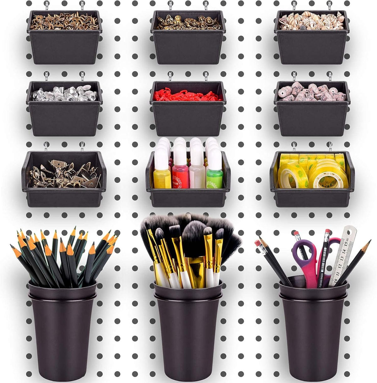 Compare Pulse Pegboard Bins and Cups Set studio product photo