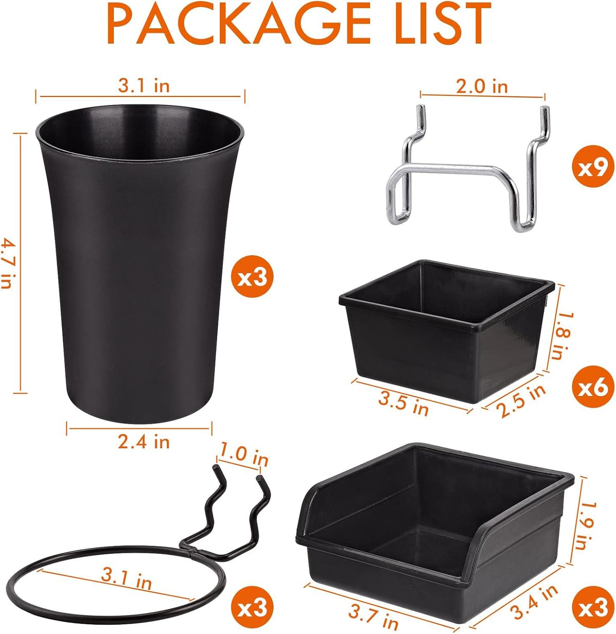 Compare Pulse Pegboard Bins and Cups Set additional product photo