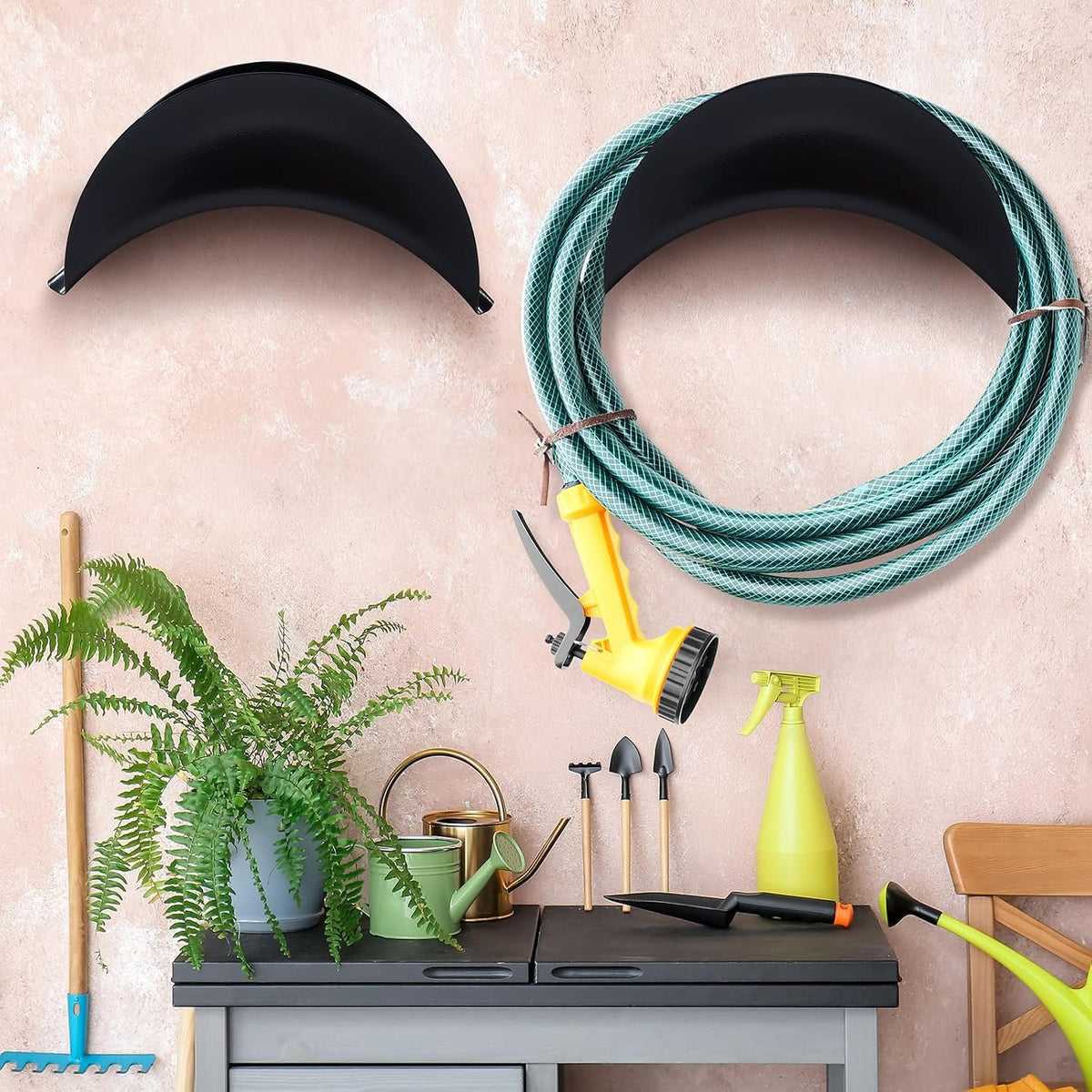 Compare Pulse Black Metal Wall Mount Hose Holders additional product photo