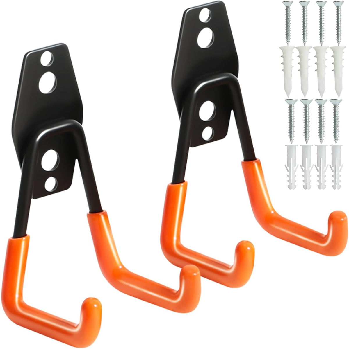 Compare Pulse Orange Coated Garage Wall Hooks studio product photo