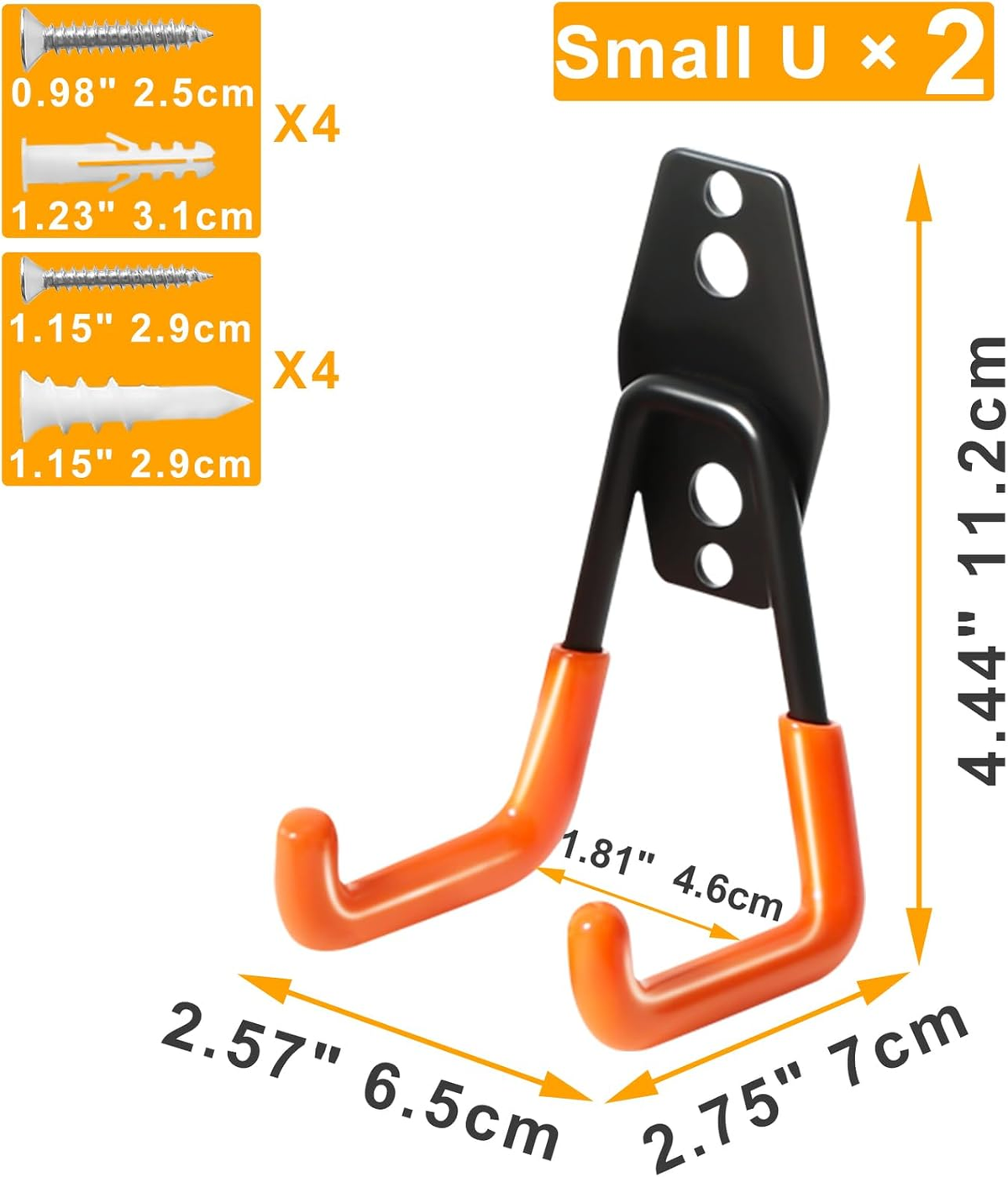 Compare Pulse Orange Coated Garage Wall Hooks additional product photo
